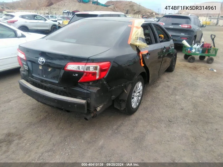 4T4BF1FK5DR314961 2013 Toyota Camry Le