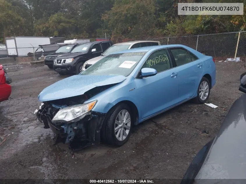 2013 Toyota Camry Hybrid Xle VIN: 4T1BD1FK6DU074870 Lot: 40412562