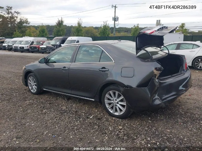 2013 Toyota Camry Xle VIN: 4T4BF1FK4DR286389 Lot: 40414072