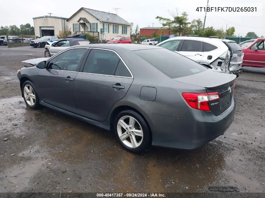 2013 Toyota Camry L/Se/Le/Xle VIN: 4T1BF1FK7DU265031 Lot: 40417357