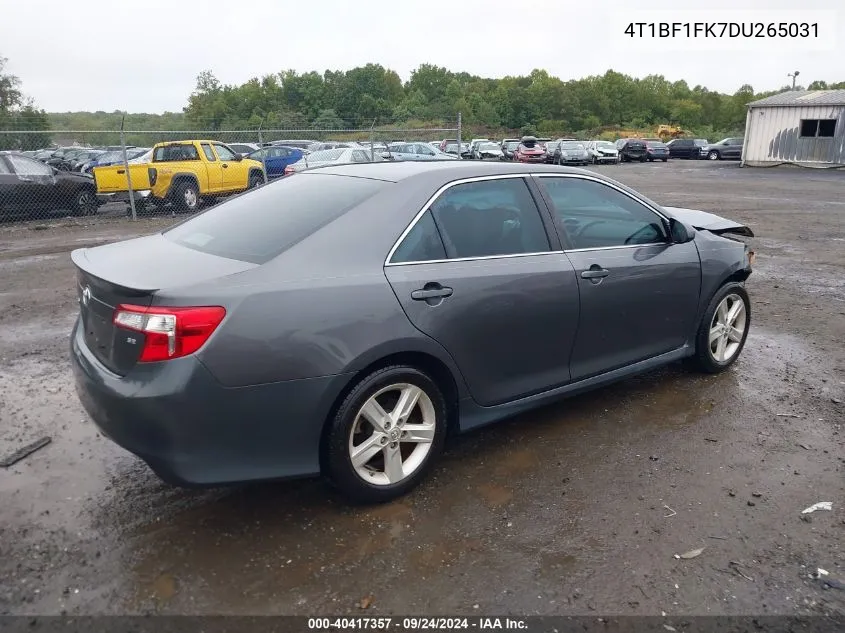 2013 Toyota Camry L/Se/Le/Xle VIN: 4T1BF1FK7DU265031 Lot: 40417357