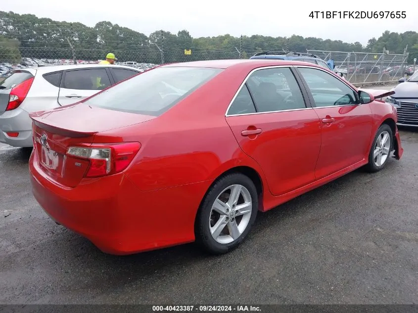 2013 Toyota Camry Se VIN: 4T1BF1FK2DU697655 Lot: 40423387