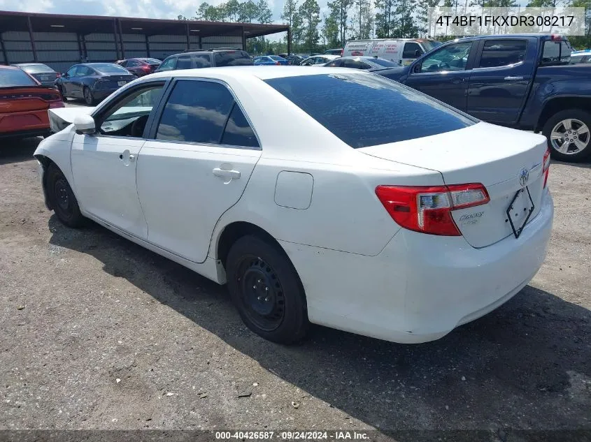 2013 Toyota Camry L/Se/Le/Xle VIN: 4T4BF1FKXDR308217 Lot: 40426587