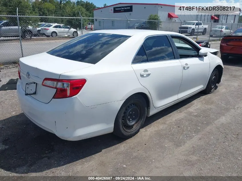 2013 Toyota Camry L/Se/Le/Xle VIN: 4T4BF1FKXDR308217 Lot: 40426587