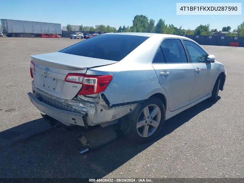 2013 Toyota Camry Se VIN: 4T1BF1FKXDU287590 Lot: 40430432