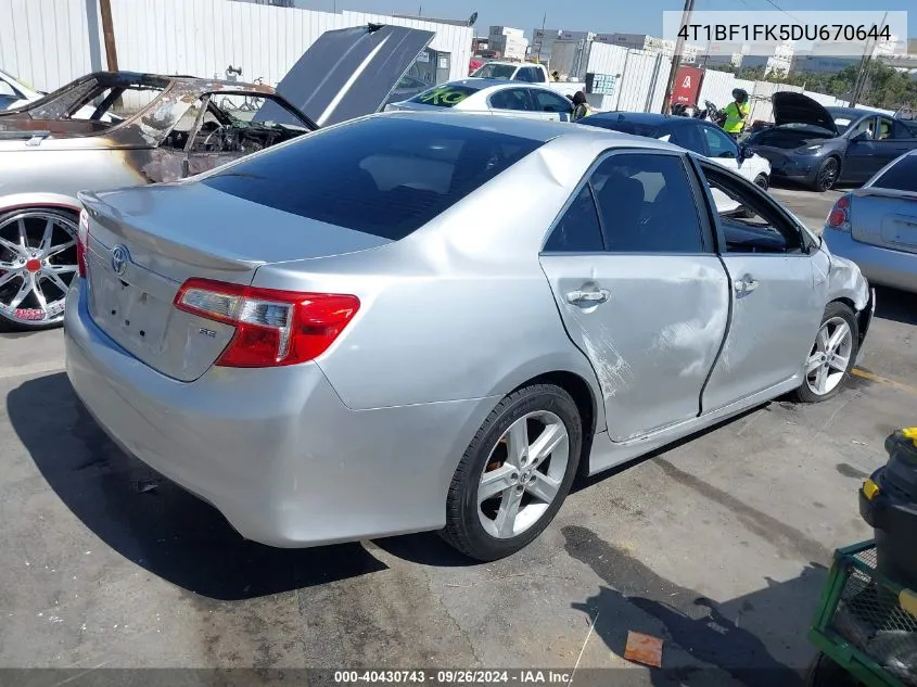 4T1BF1FK5DU670644 2013 Toyota Camry Se