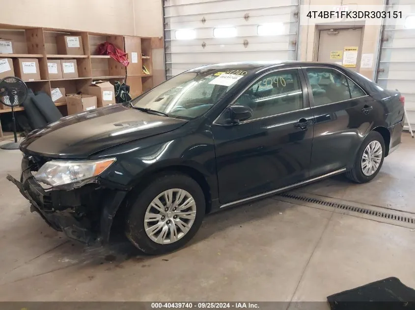 2013 Toyota Camry Le VIN: 4T4BF1FK3DR303151 Lot: 40439740