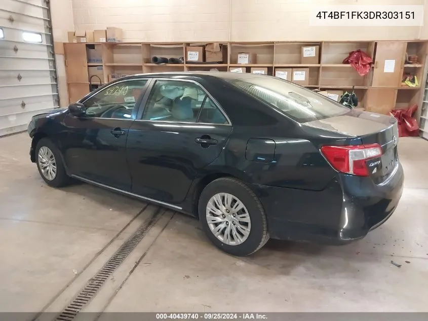 2013 Toyota Camry Le VIN: 4T4BF1FK3DR303151 Lot: 40439740