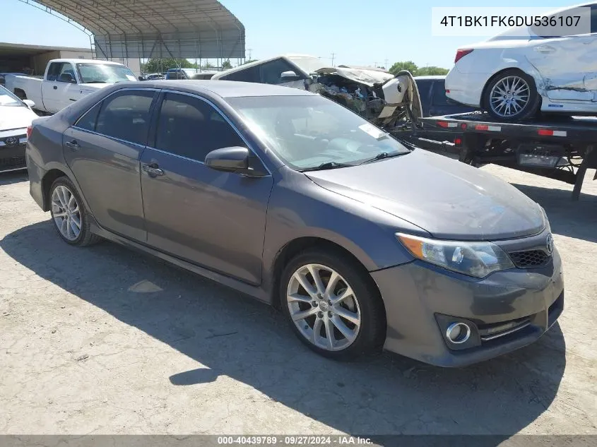 2013 Toyota Camry Se V6 VIN: 4T1BK1FK6DU536107 Lot: 40439789