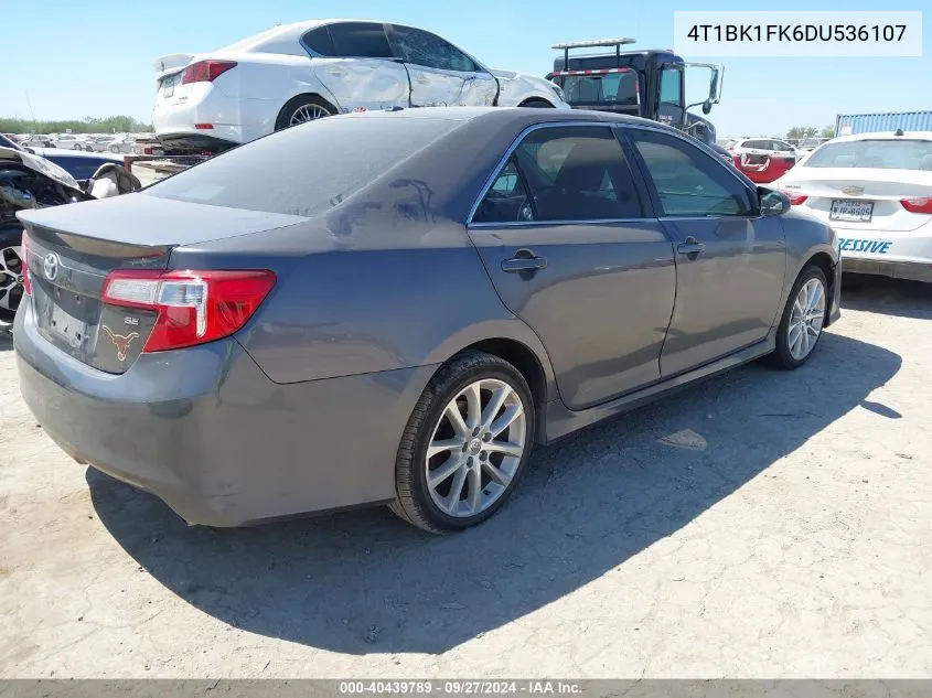 2013 Toyota Camry Se V6 VIN: 4T1BK1FK6DU536107 Lot: 40439789