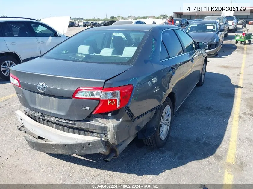 2013 Toyota Camry Le VIN: 4T4BF1FK2DR306199 Lot: 40452224