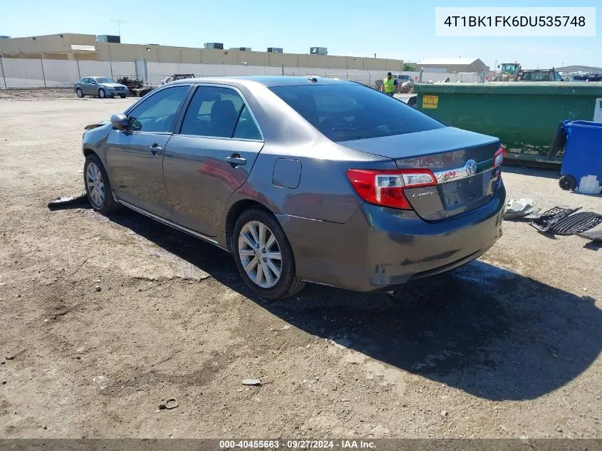 2013 Toyota Camry Xle V6 VIN: 4T1BK1FK6DU535748 Lot: 40455663