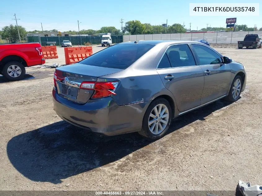 2013 Toyota Camry Xle V6 VIN: 4T1BK1FK6DU535748 Lot: 40455663