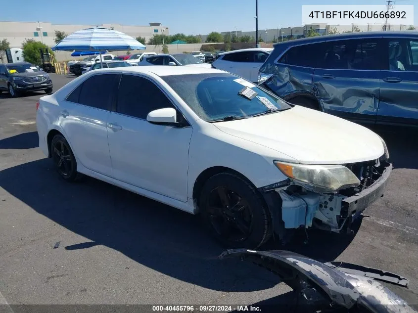 2013 Toyota Camry Se VIN: 4T1BF1FK4DU666892 Lot: 40455796