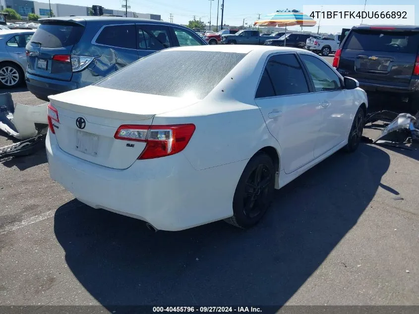 2013 Toyota Camry Se VIN: 4T1BF1FK4DU666892 Lot: 40455796