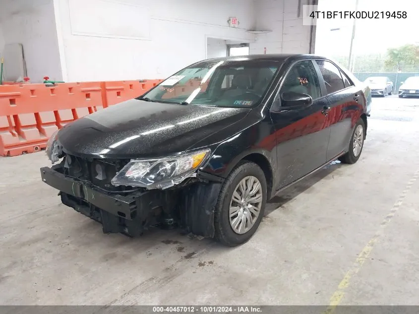 2013 Toyota Camry Le VIN: 4T1BF1FK0DU219458 Lot: 40457012