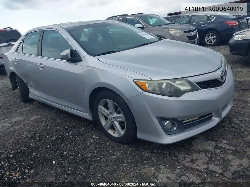 2013 Toyota Camry Se VIN: 4T1BF1FK0DU640919 Lot: 40464640