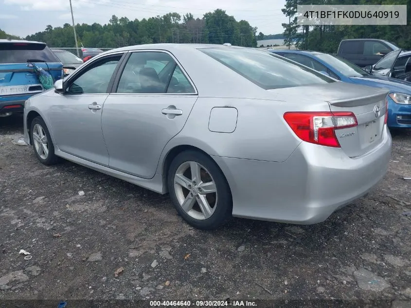 2013 Toyota Camry Se VIN: 4T1BF1FK0DU640919 Lot: 40464640