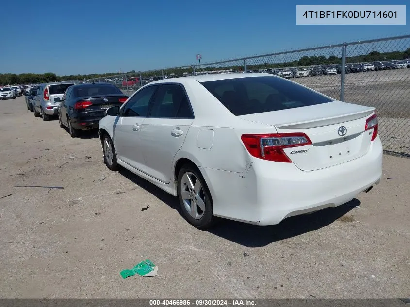 2013 Toyota Camry Se VIN: 4T1BF1FK0DU714601 Lot: 40466986