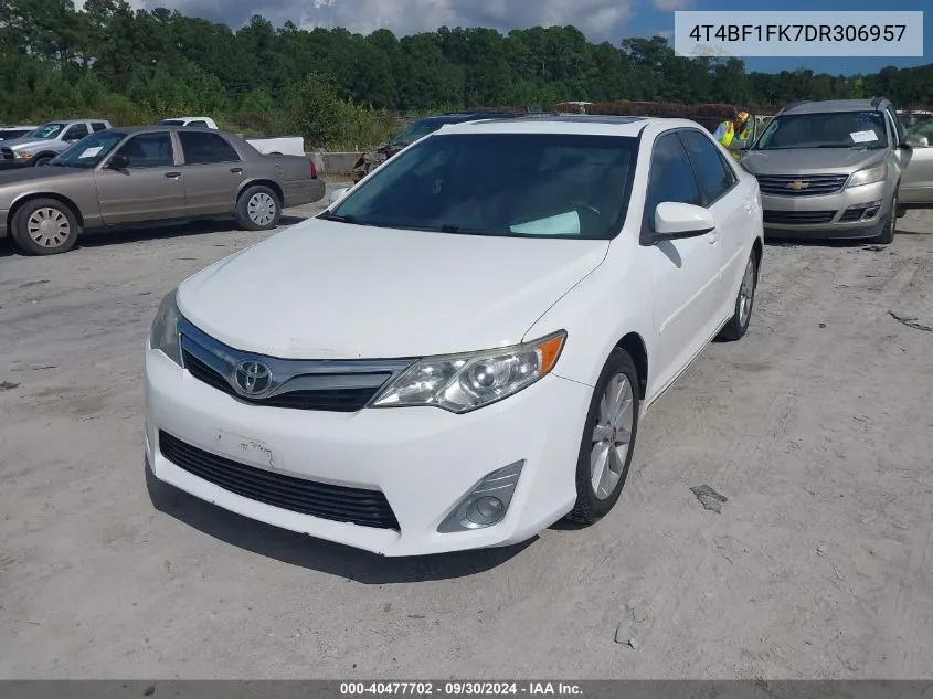 2013 Toyota Camry Xle VIN: 4T4BF1FK7DR306957 Lot: 40477702