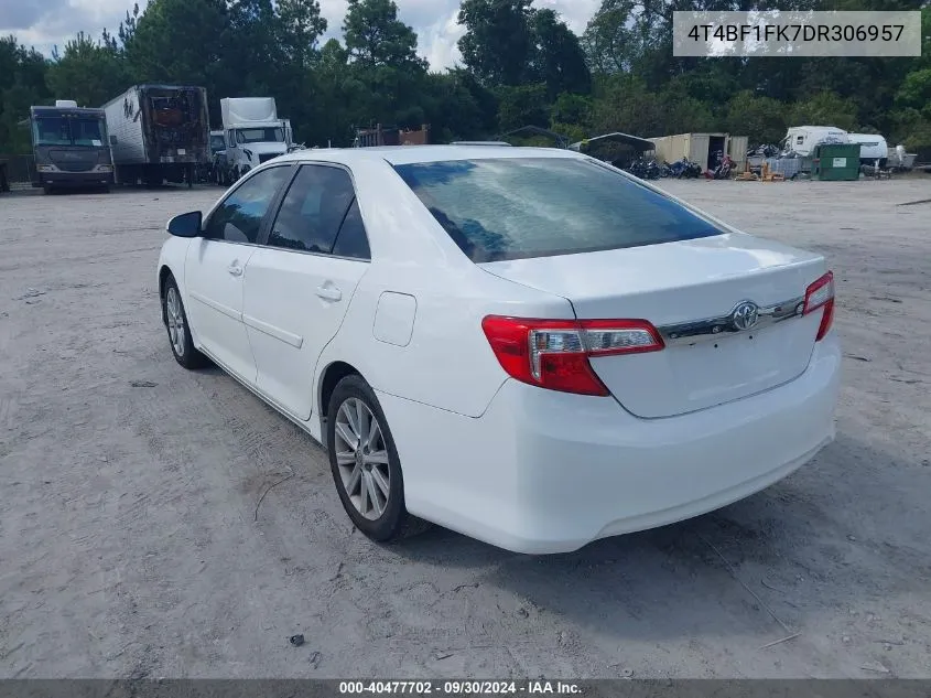 2013 Toyota Camry Xle VIN: 4T4BF1FK7DR306957 Lot: 40477702