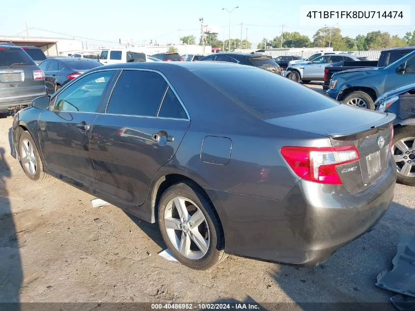 2013 Toyota Camry Se VIN: 4T1BF1FK8DU714474 Lot: 40486952