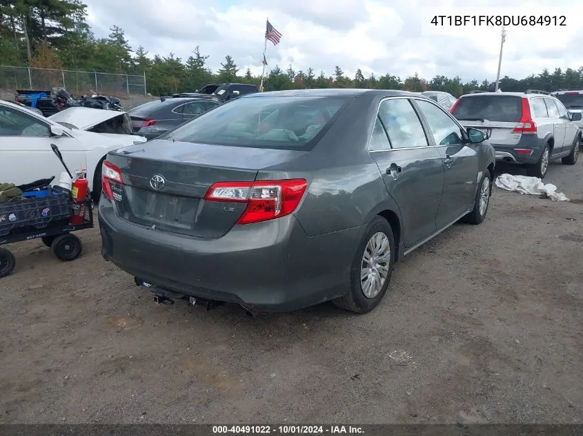 2013 Toyota Camry Le VIN: 4T1BF1FK8DU684912 Lot: 40491022