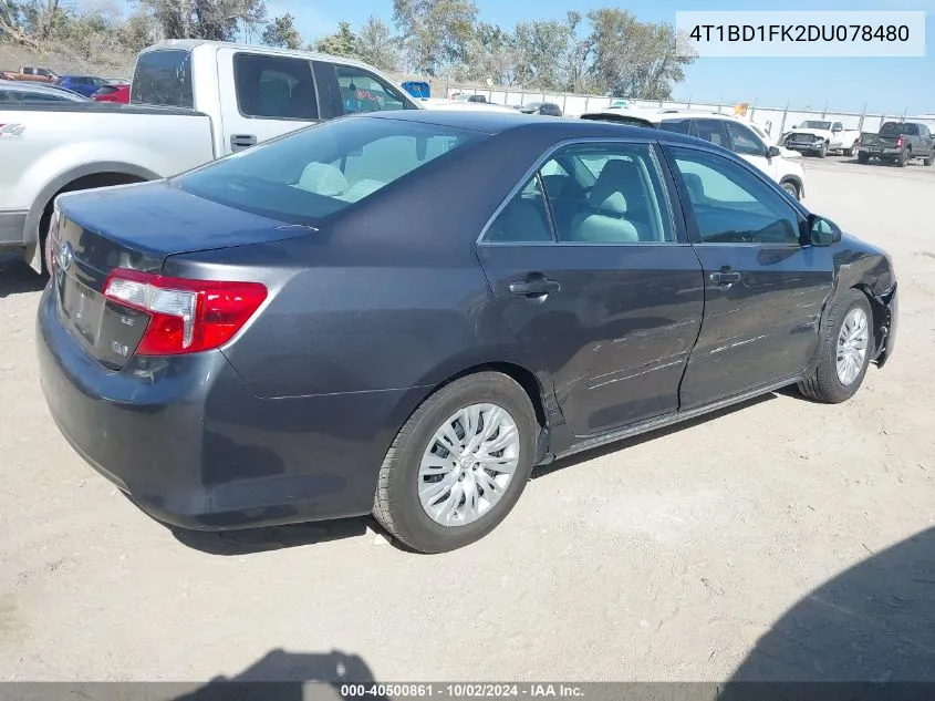 2013 Toyota Camry Hybrid Le VIN: 4T1BD1FK2DU078480 Lot: 40500861