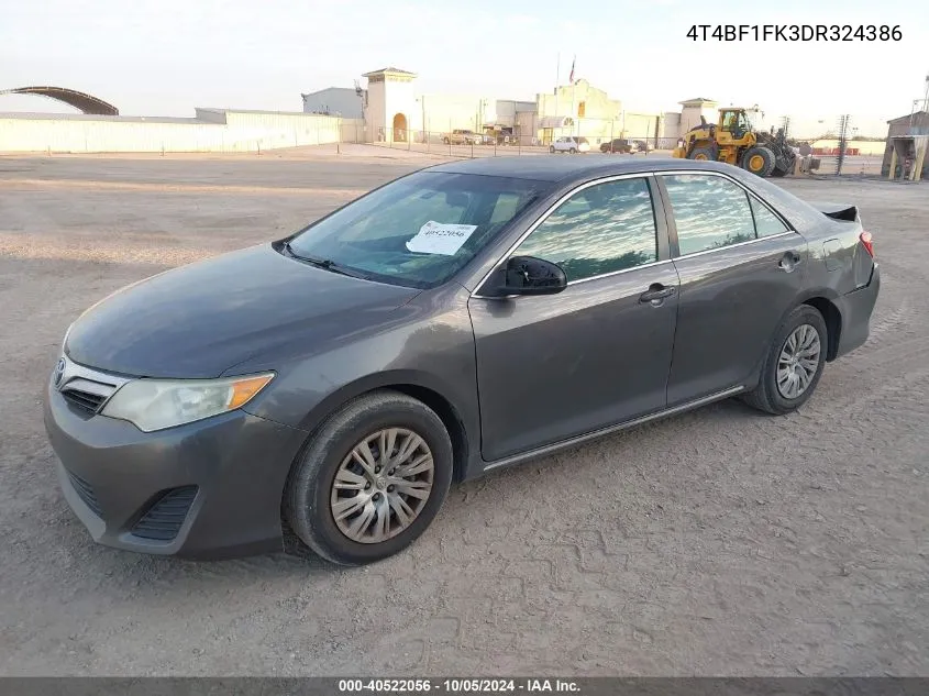 2013 Toyota Camry Le VIN: 4T4BF1FK3DR324386 Lot: 40522056