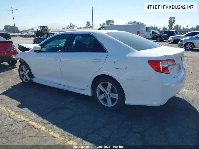 2013 Toyota Camry Se VIN: 4T1BF1FKXDU242147 Lot: 40541519