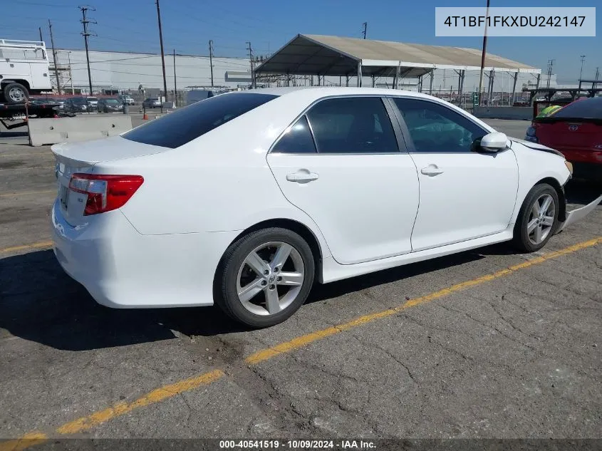 2013 Toyota Camry Se VIN: 4T1BF1FKXDU242147 Lot: 40541519