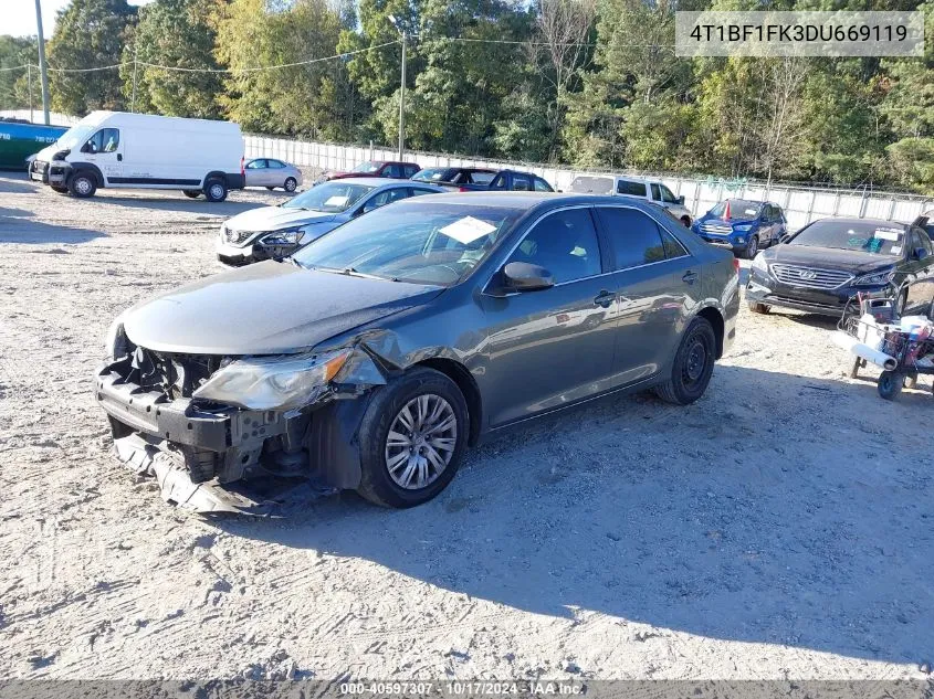 2013 Toyota Camry L/Se/Le/Xle VIN: 4T1BF1FK3DU669119 Lot: 40597307