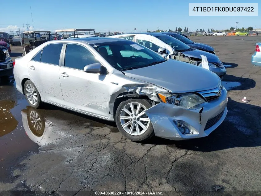 2013 Toyota Camry Hybrid Xle VIN: 4T1BD1FK0DU087422 Lot: 40630220