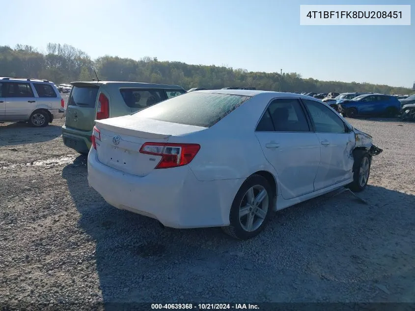 2013 Toyota Camry L/Se/Le/Xle VIN: 4T1BF1FK8DU208451 Lot: 40639368