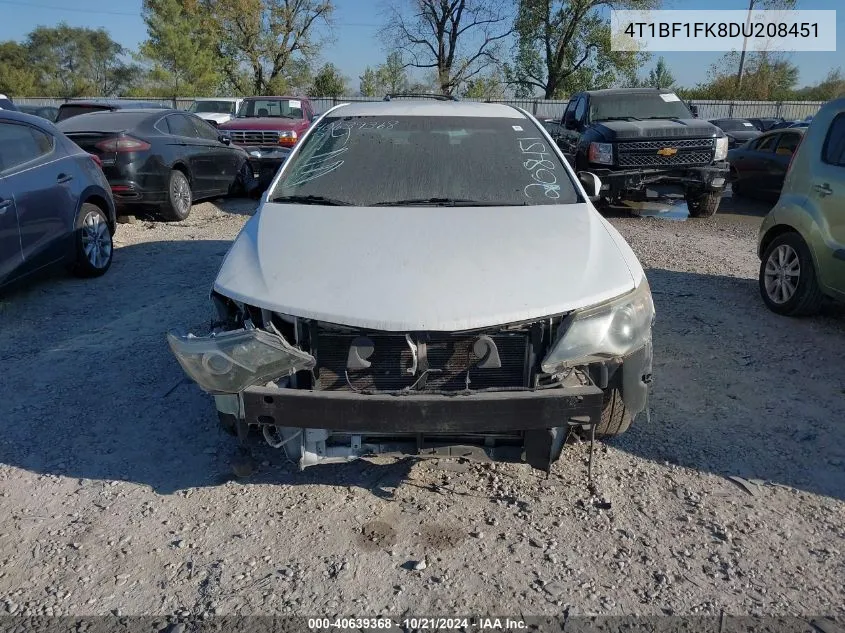 2013 Toyota Camry L/Se/Le/Xle VIN: 4T1BF1FK8DU208451 Lot: 40639368