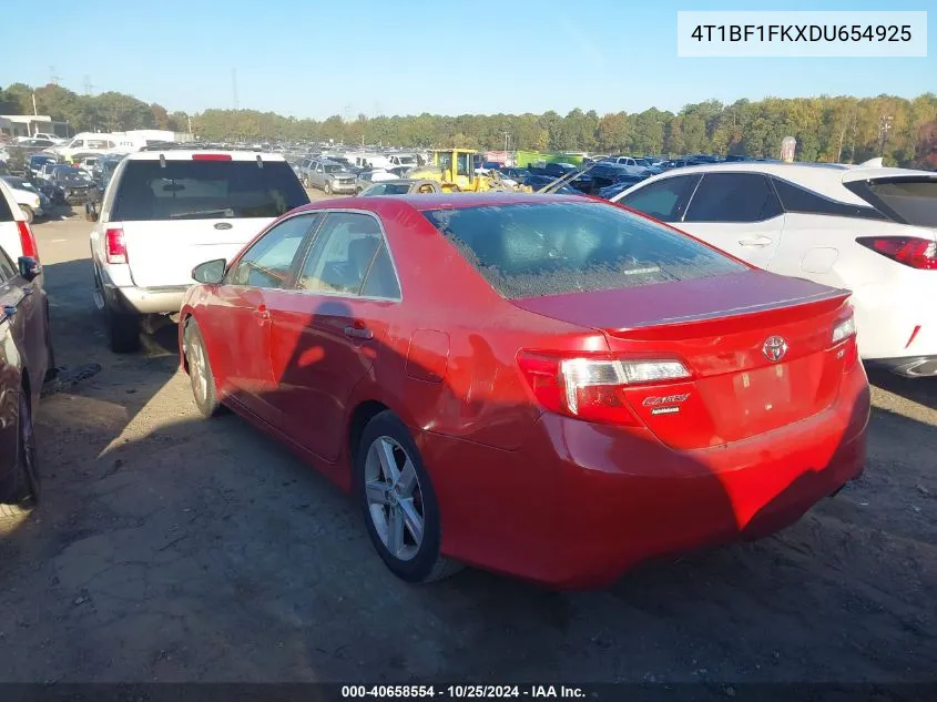 2013 Toyota Camry L/Se/Le/Xle VIN: 4T1BF1FKXDU654925 Lot: 40658554