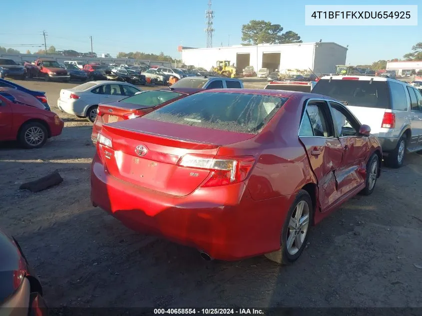 2013 Toyota Camry L/Se/Le/Xle VIN: 4T1BF1FKXDU654925 Lot: 40658554