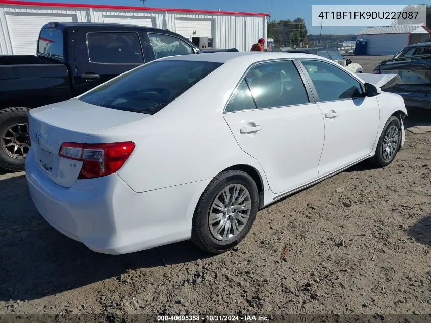 2013 Toyota Camry Le VIN: 4T1BF1FK9DU227087 Lot: 40695358