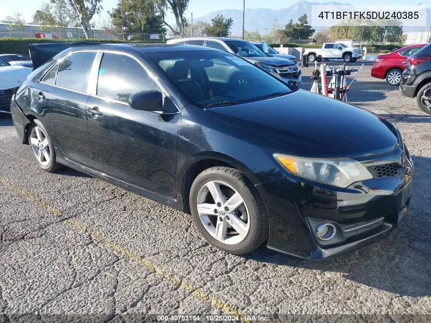 2013 Toyota Camry Se VIN: 4T1BF1FK5DU240385 Lot: 40703154