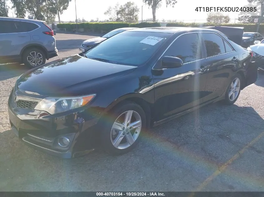 2013 Toyota Camry Se VIN: 4T1BF1FK5DU240385 Lot: 40703154