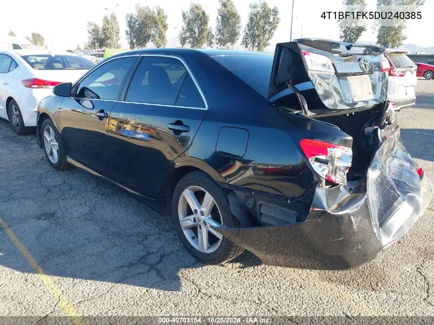 2013 Toyota Camry Se VIN: 4T1BF1FK5DU240385 Lot: 40703154