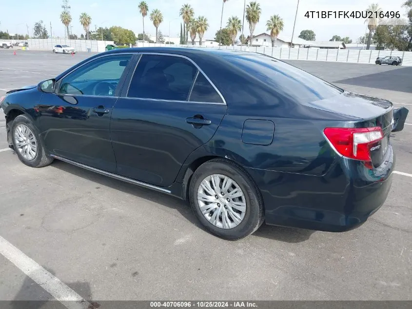 2013 Toyota Camry Le VIN: 4T1BF1FK4DU216496 Lot: 40706096