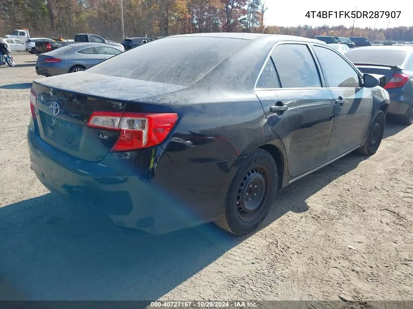 2013 Toyota Camry Le VIN: 4T4BF1FK5DR287907 Lot: 40727167