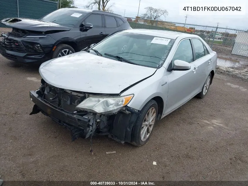 2013 Toyota Camry Hybrid Xle VIN: 4T1BD1FK0DU067042 Lot: 40739033