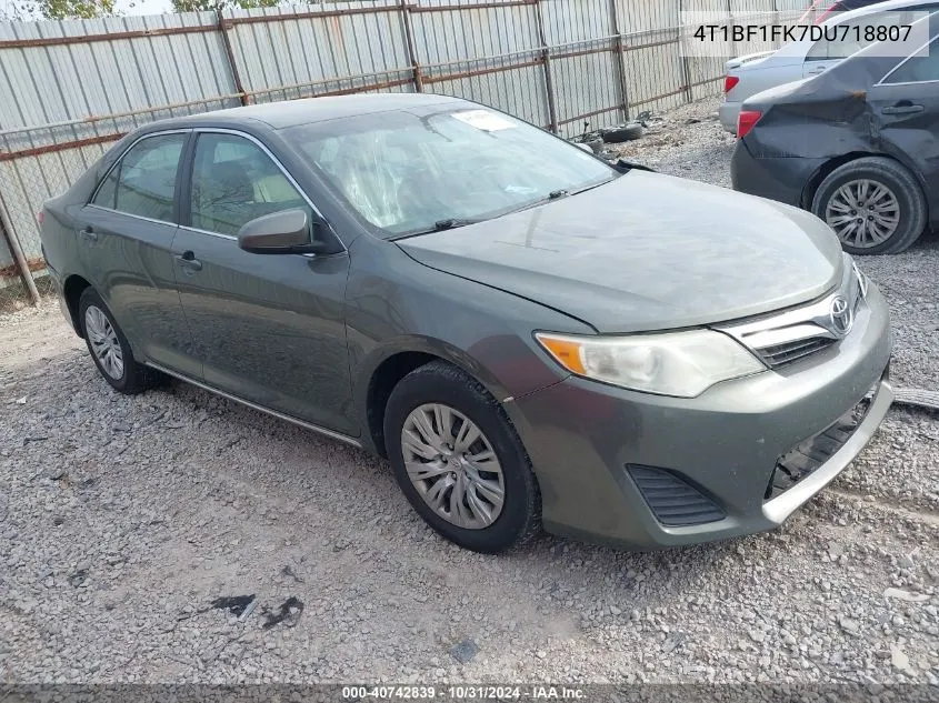 2013 Toyota Camry Le VIN: 4T1BF1FK7DU718807 Lot: 40742839