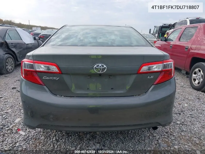 2013 Toyota Camry Le VIN: 4T1BF1FK7DU718807 Lot: 40742839