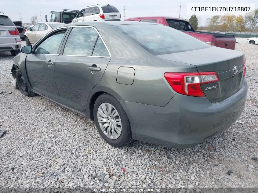 2013 Toyota Camry Le VIN: 4T1BF1FK7DU718807 Lot: 40742839