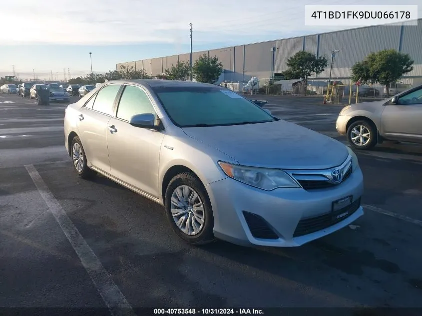 2013 Toyota Camry Hybrid Le VIN: 4T1BD1FK9DU066178 Lot: 40753548