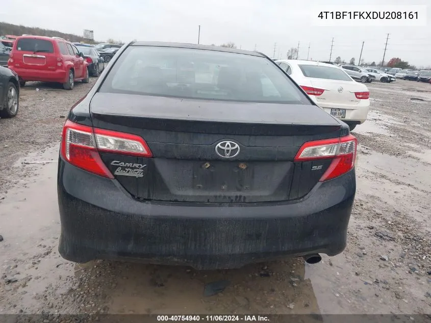 2013 Toyota Camry Se VIN: 4T1BF1FKXDU208161 Lot: 40754940