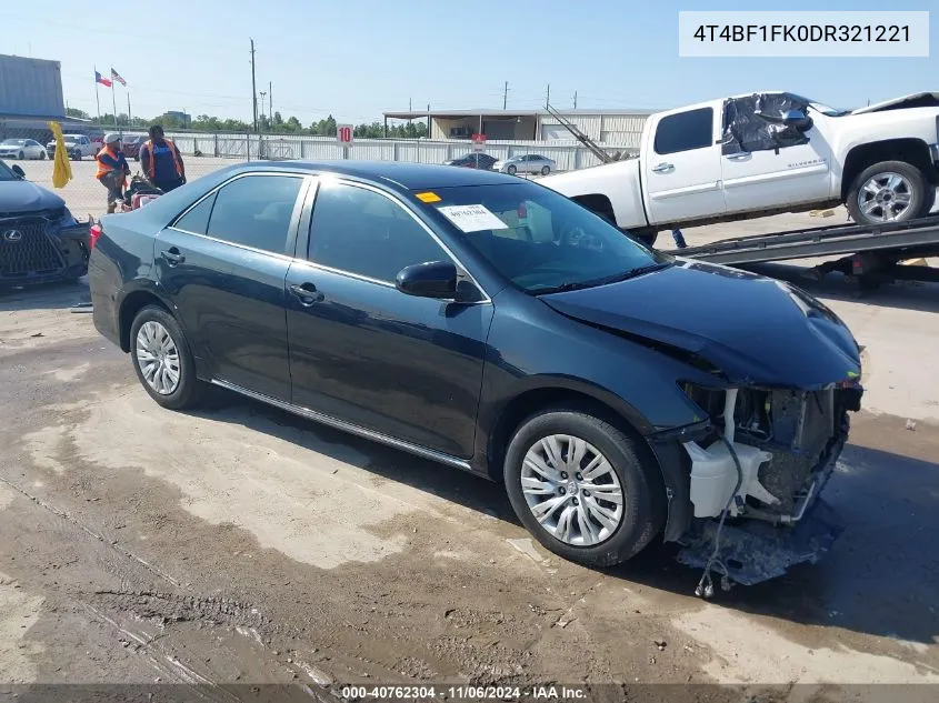 2013 Toyota Camry Le VIN: 4T4BF1FK0DR321221 Lot: 40762304